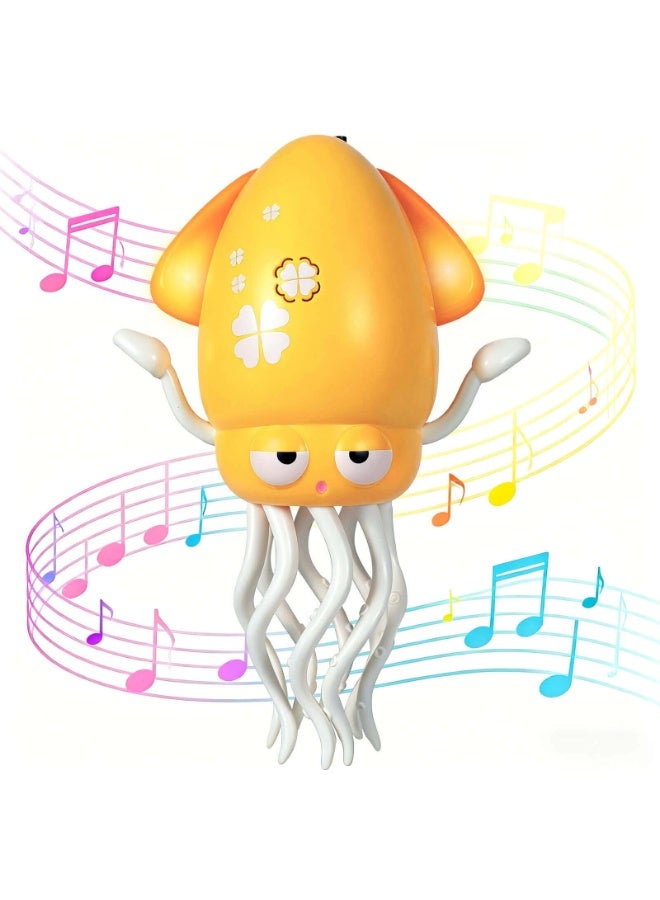 Dancing Octopus Baby Toy, dancing baby toy,Electric Crawling Octopus Tummy Time Toys, Rechargeable Crawling Octopus Toys with Music and Light for 3-6 6-12 12-18 36 Months 1 Year Old Learning Walking Toddle Boy Girl 1st Birthday Valentines Gifts Yellow